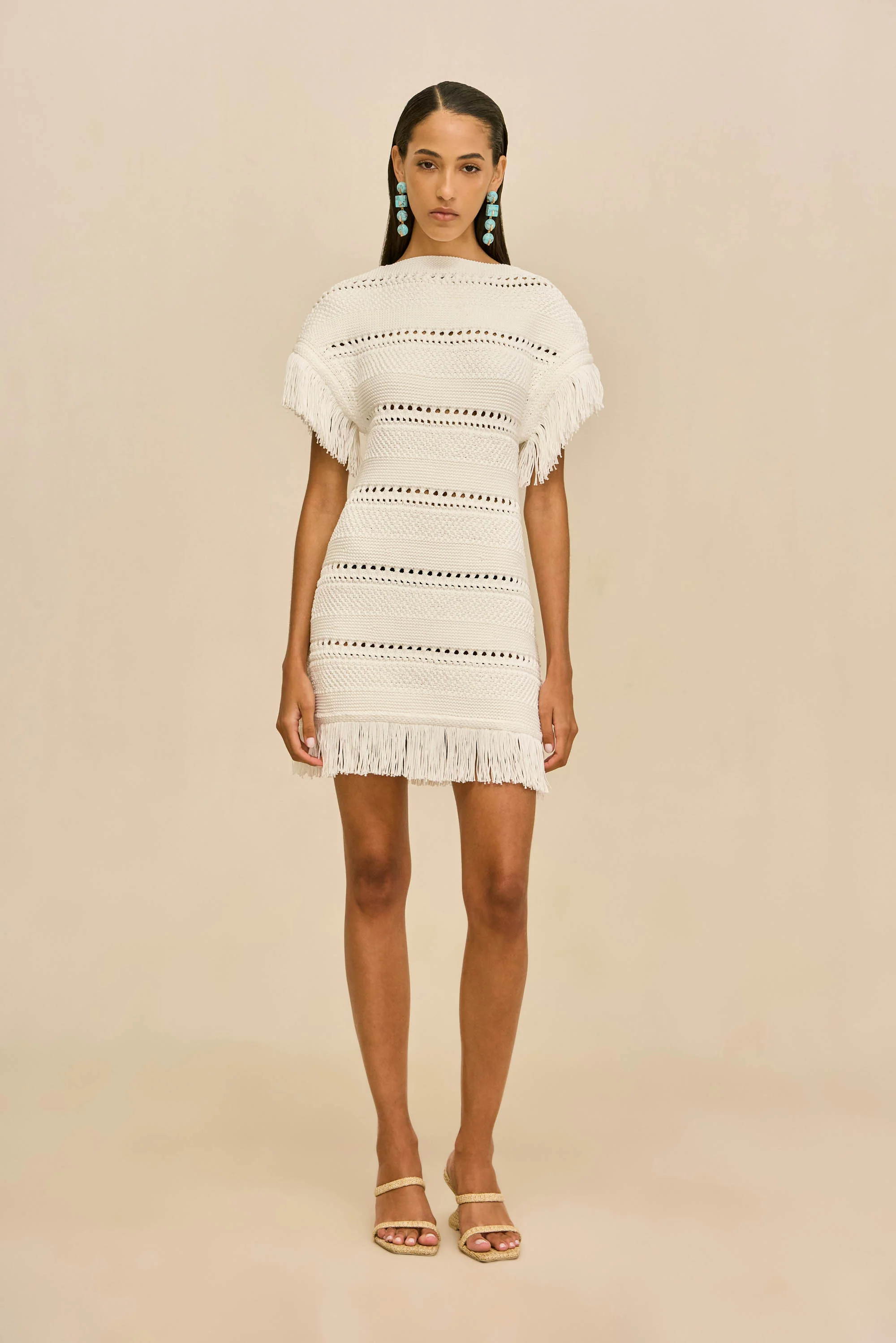 MAREN KNIT DRESS - OFF WHITE - Image 3