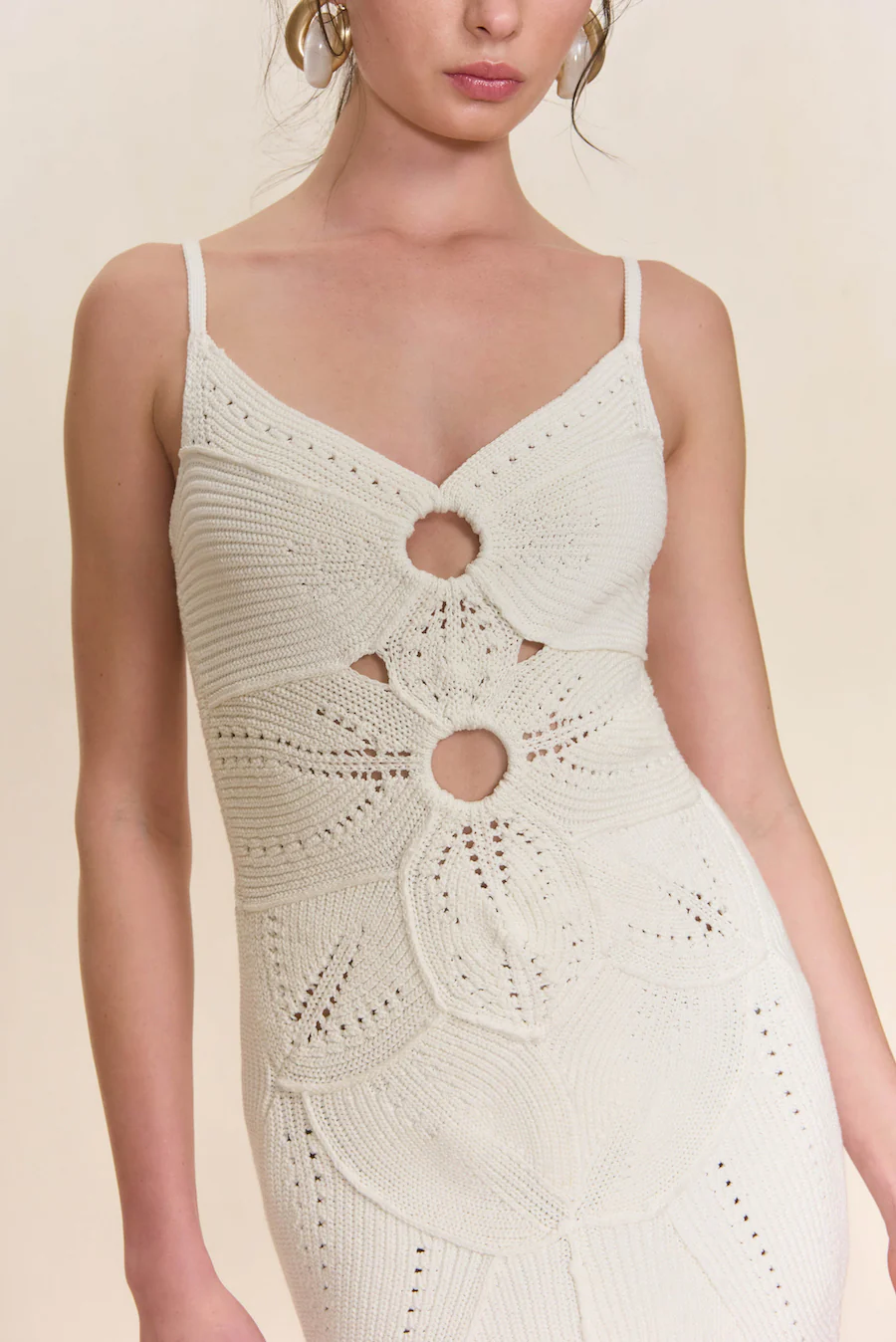 MARLOW KNIT DRESS - OFF WHITE - Image 4
