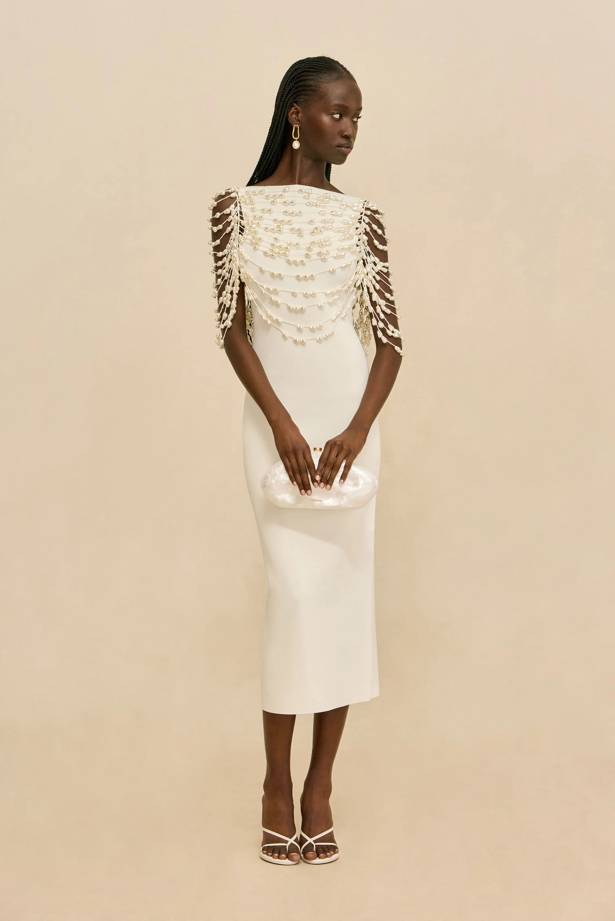 MERI KNIT DRESS - OFF WHITE - Image 3