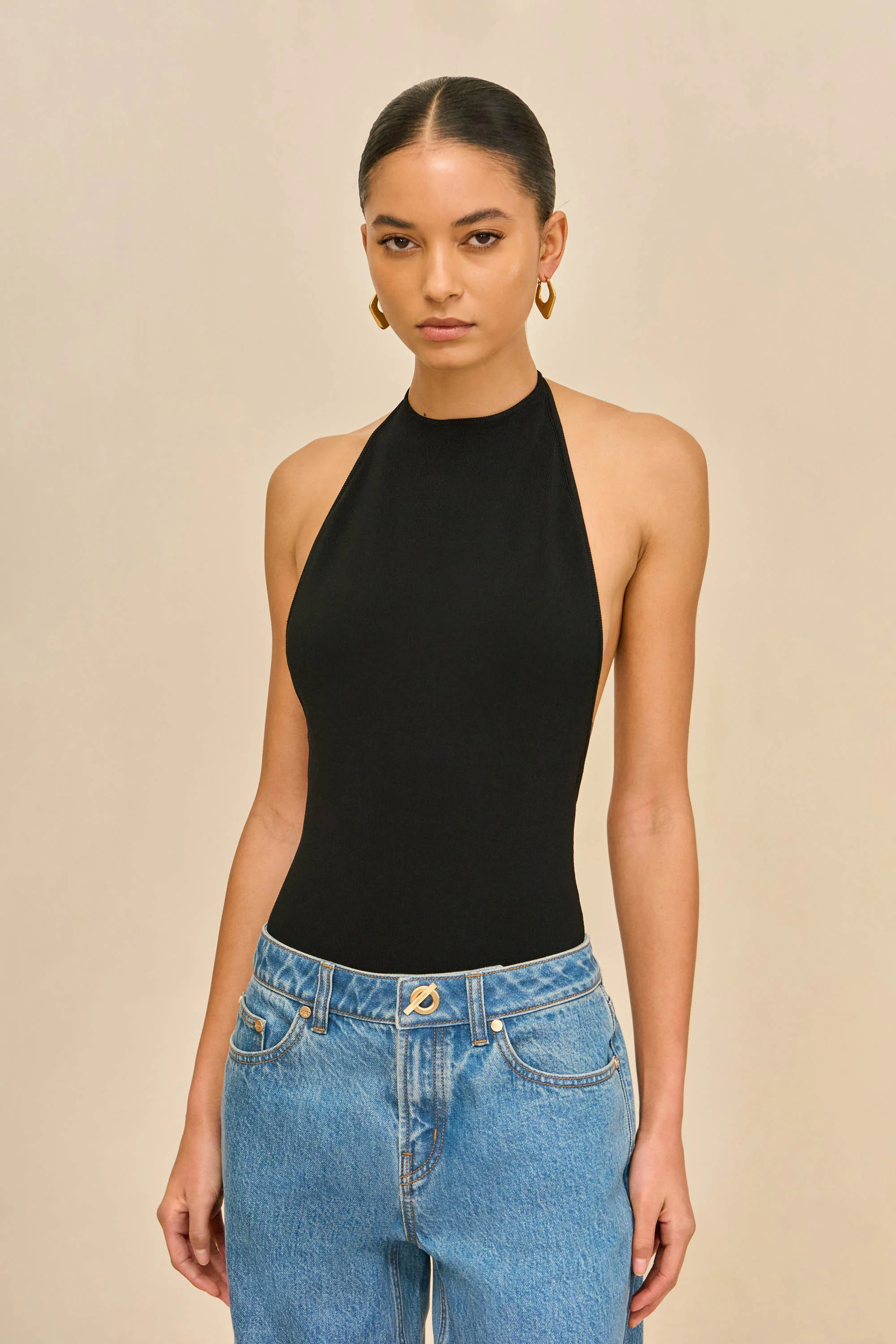 MINNIE KNIT BODYSUIT - BLACK