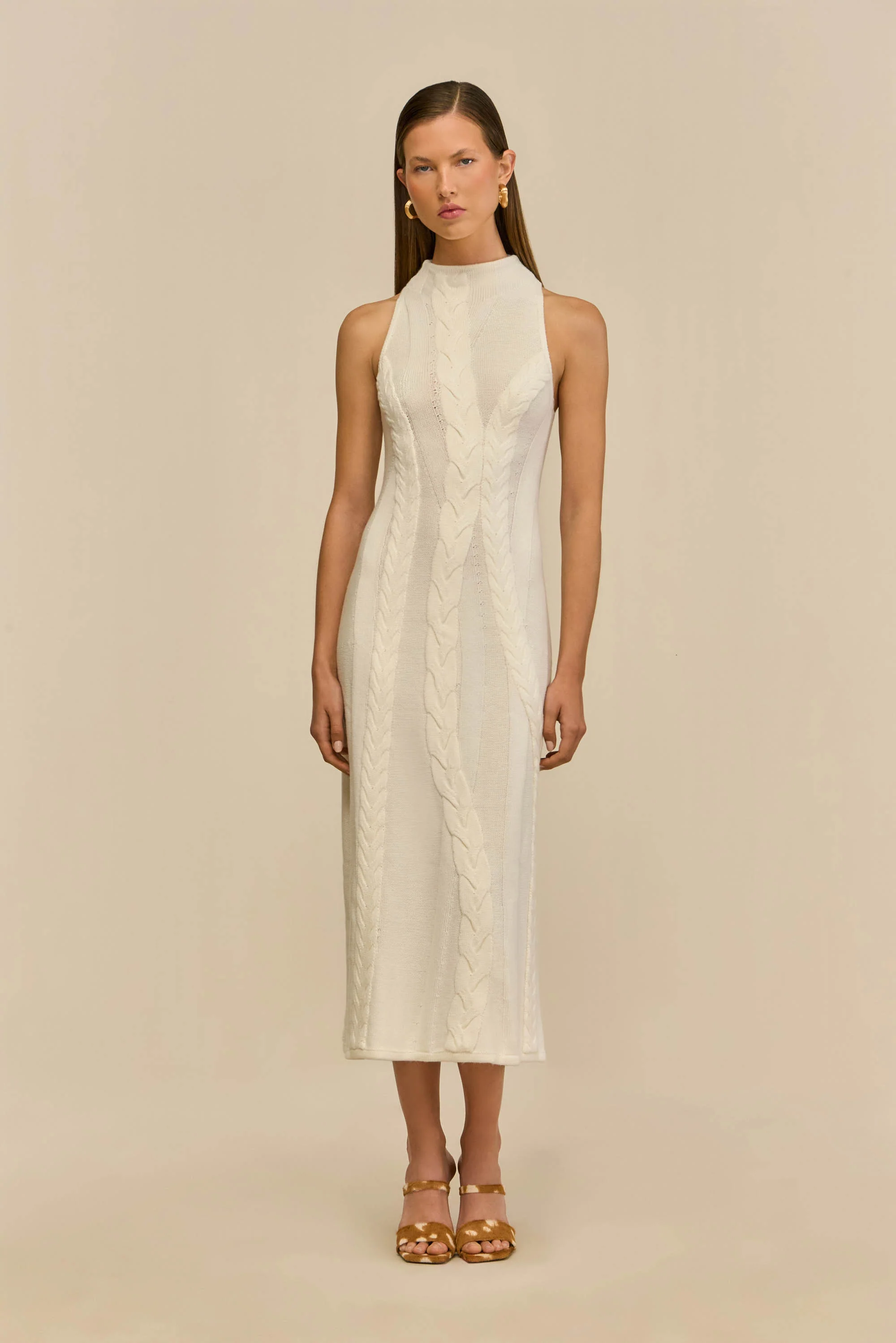 MOLLIE KNIT DRESS - OFF WHITE - Image 3