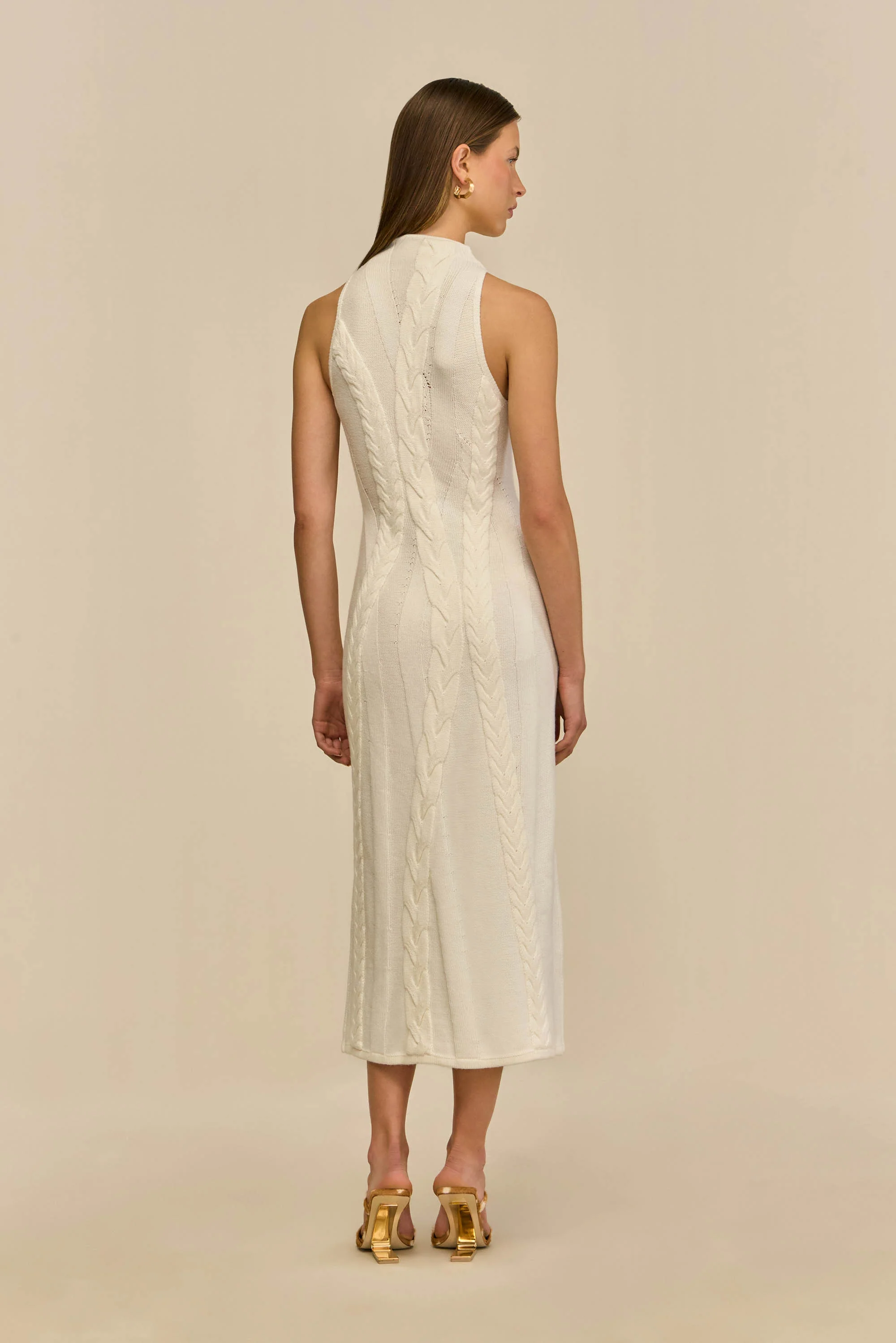 MOLLIE KNIT DRESS - OFF WHITE - Image 5