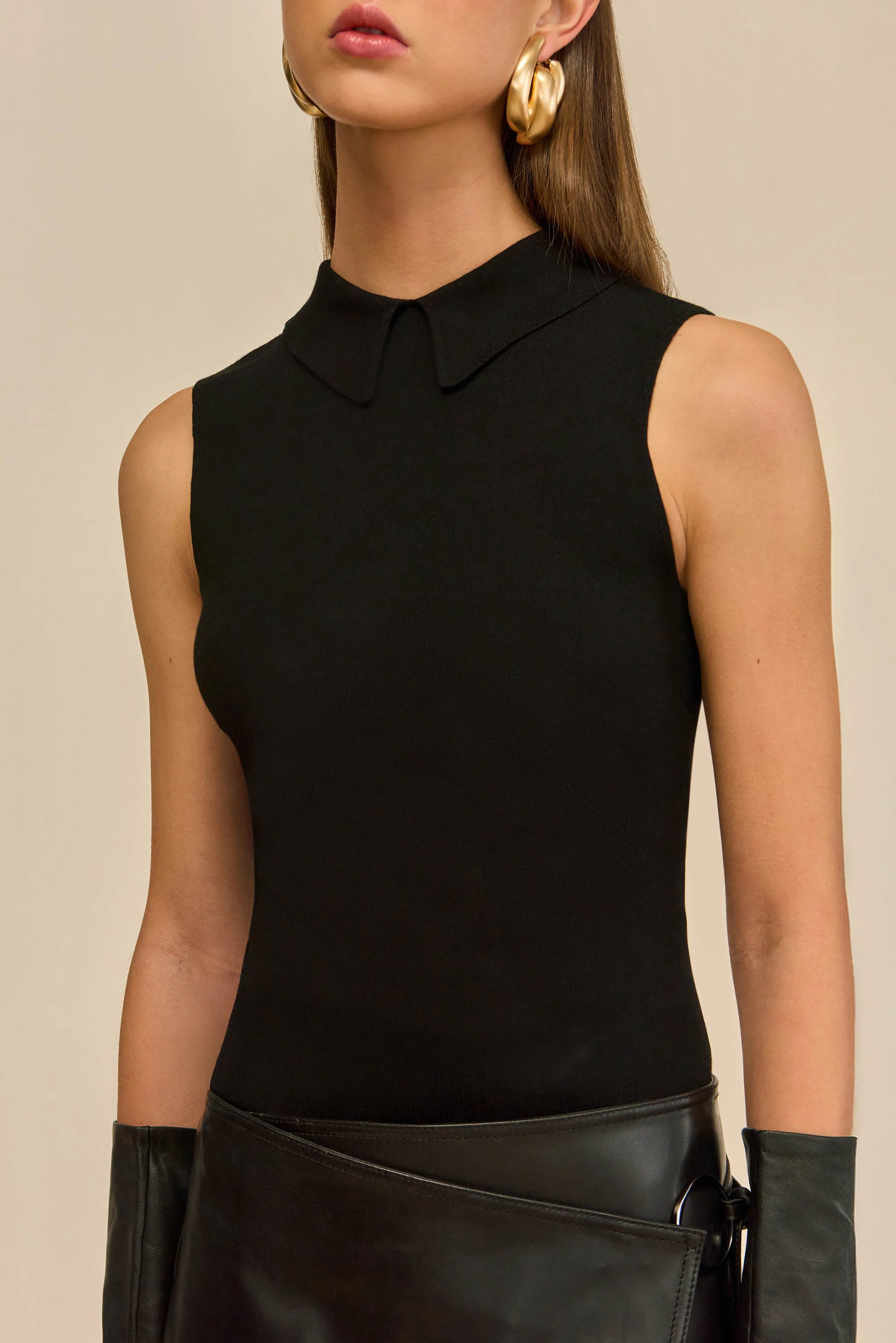 MYKO KNIT BODYSUIT - BLACK - Image 3