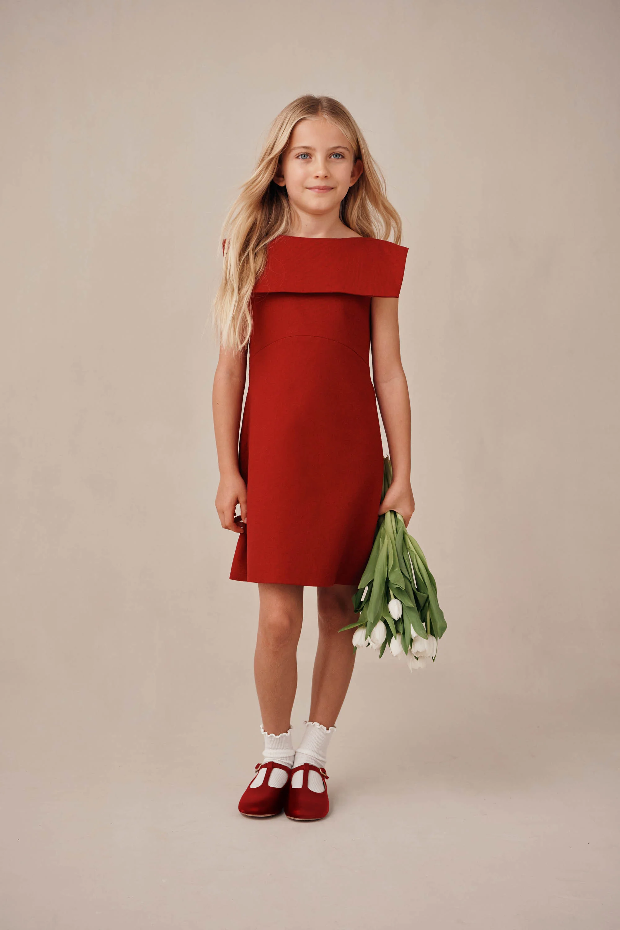 KIDS NADYA DRESS - MERLOT - Image 3