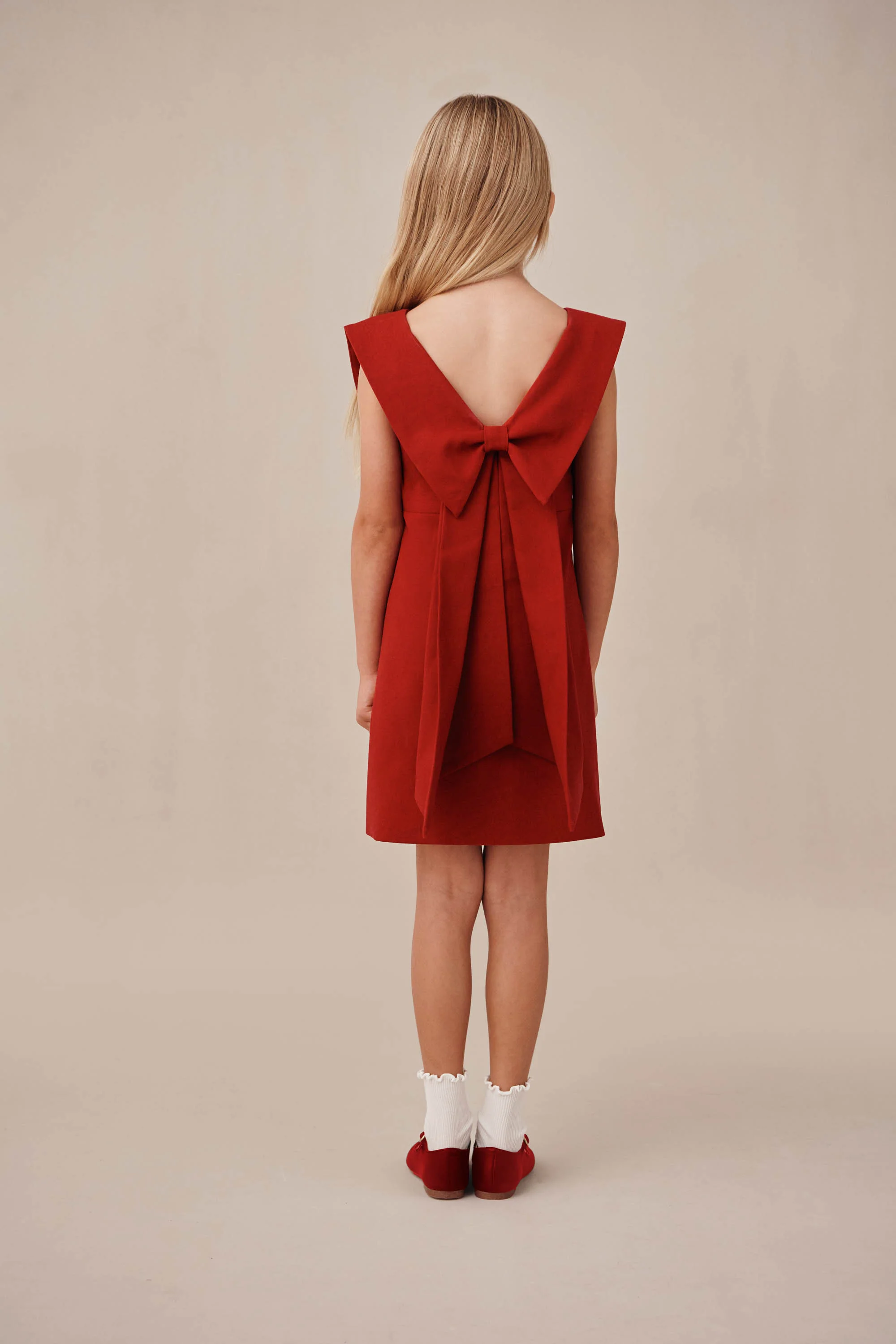 KIDS NADYA DRESS - MERLOT - Image 6