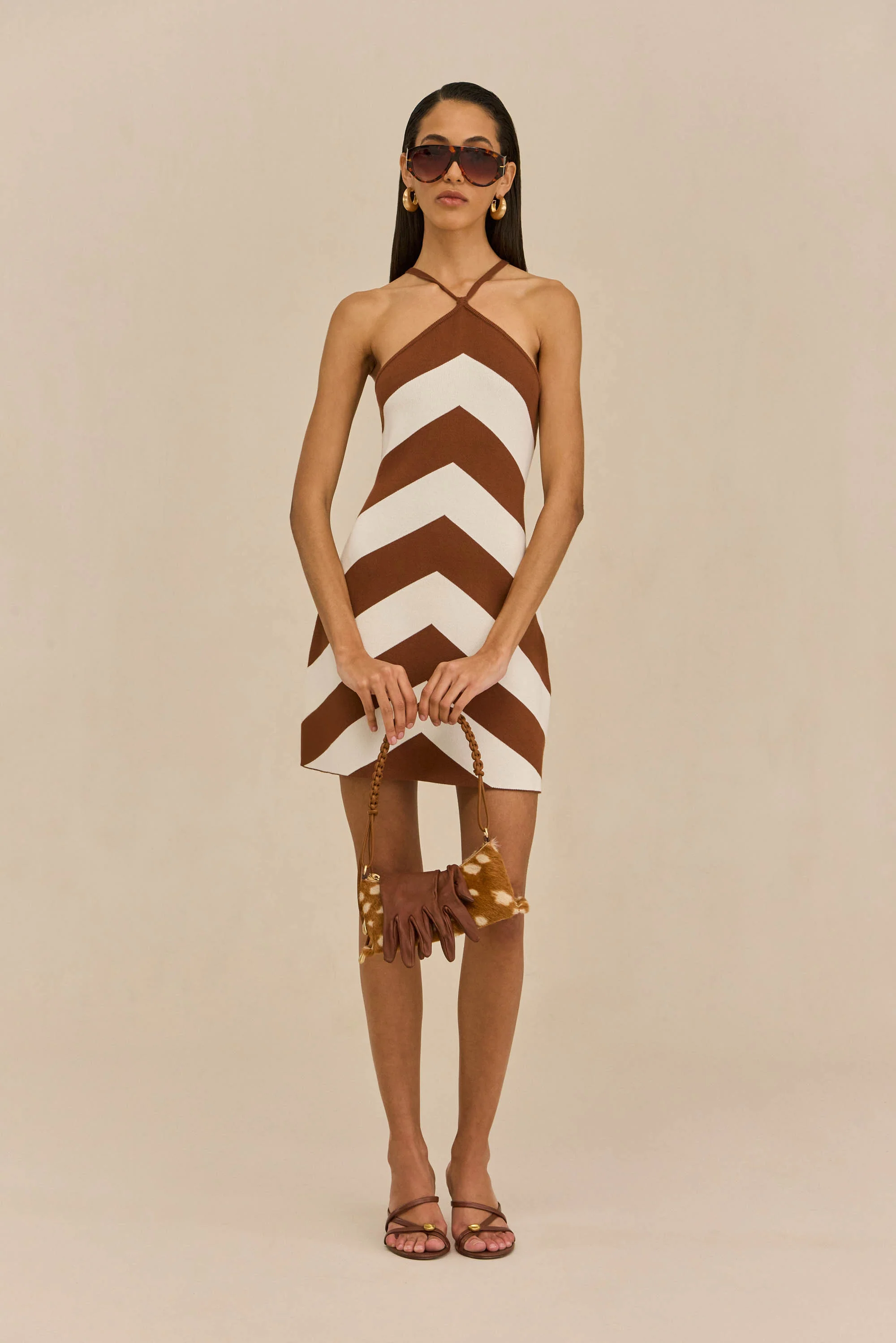NELSON KNIT DRESS - LARGE SADDLE STRIPE - Image 3