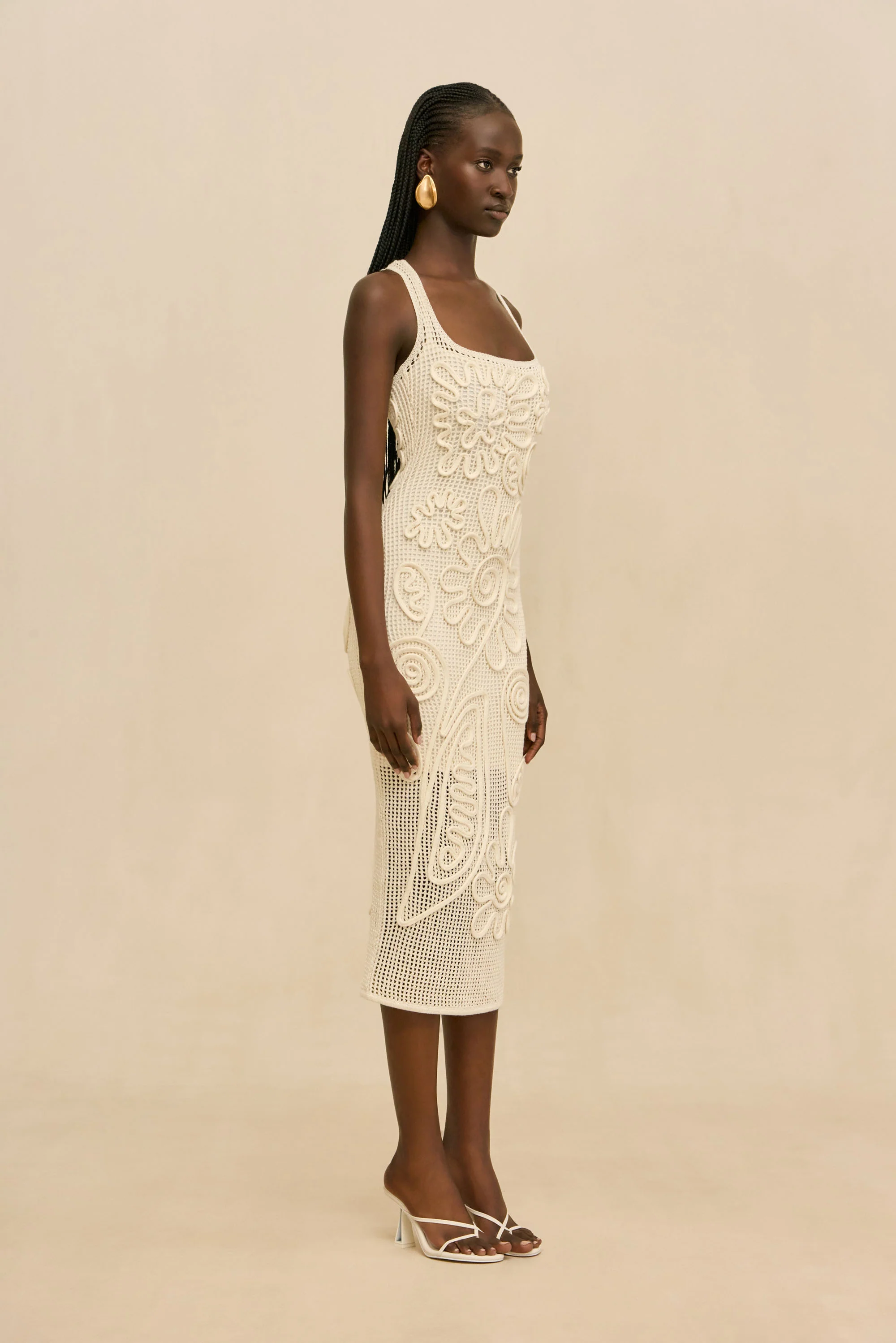 NISSA KNIT DRESS - OFF WHITE - Image 4