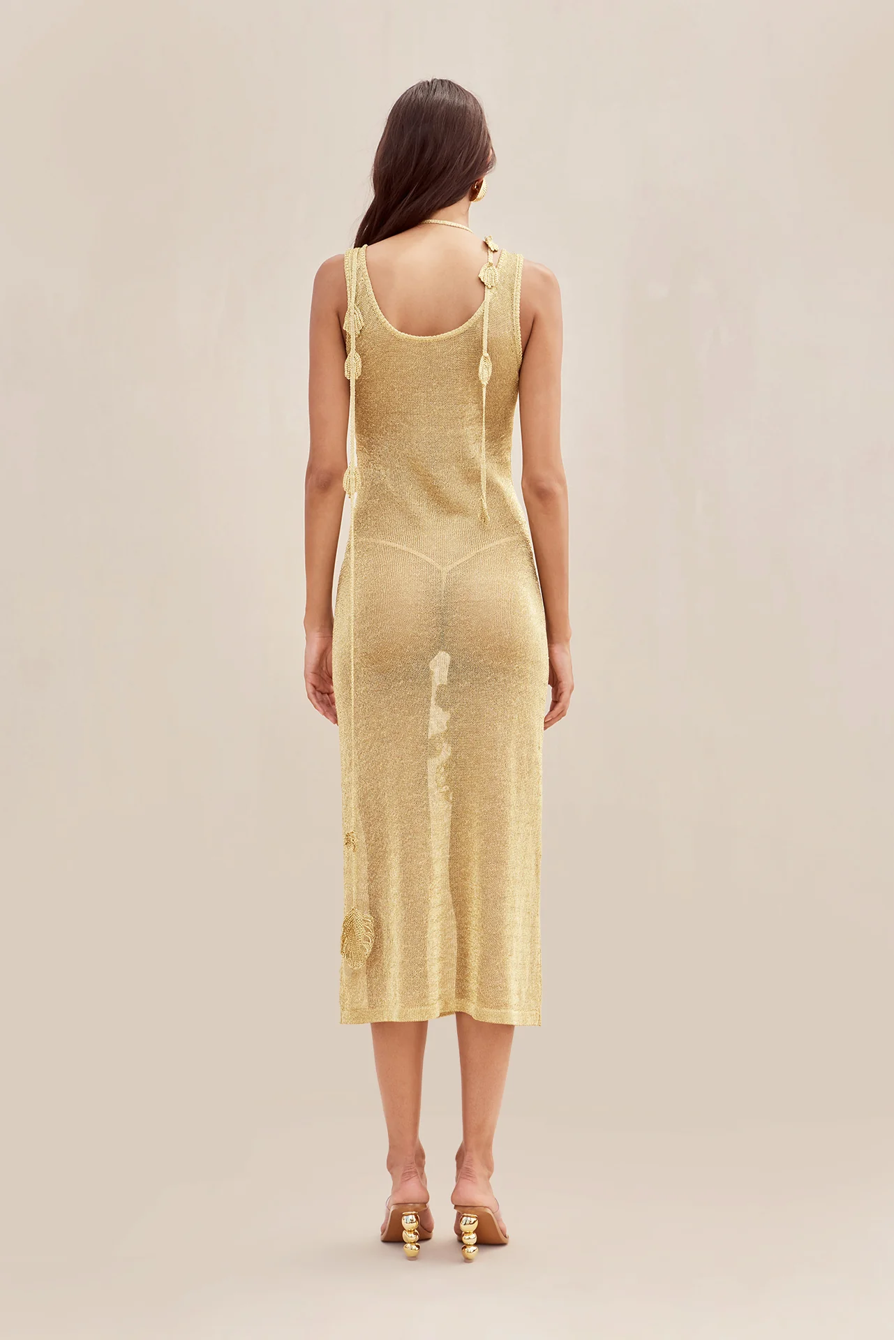PEMMA KNIT DRESS - GOLD - Image 5