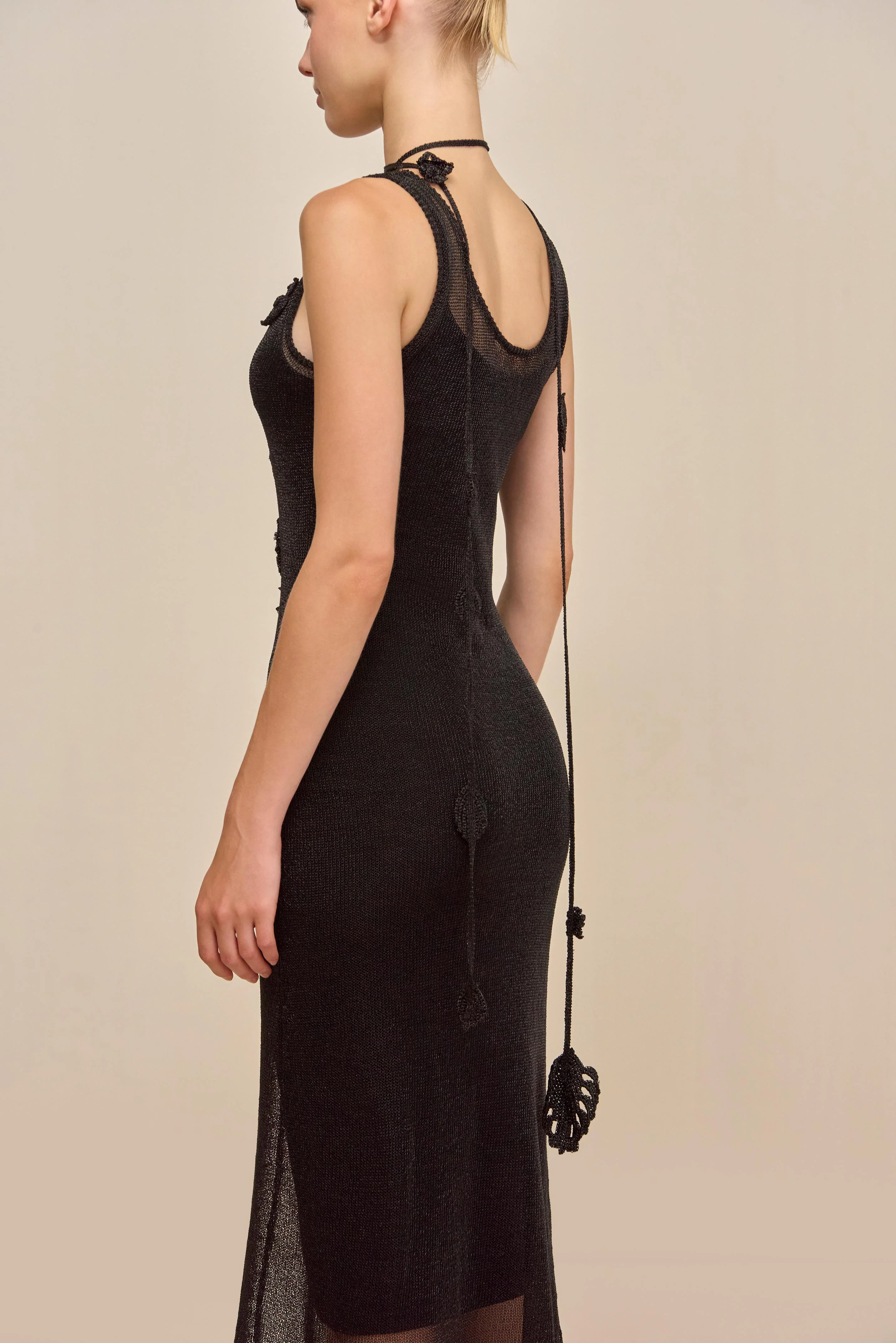 PEMMA KNIT DRESS - BLACK - Image 4