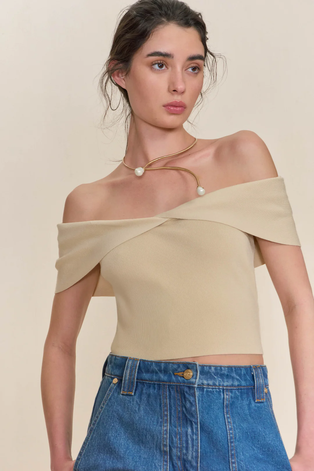 PRESCOTT KNIT TOP - BEACH - Image 3