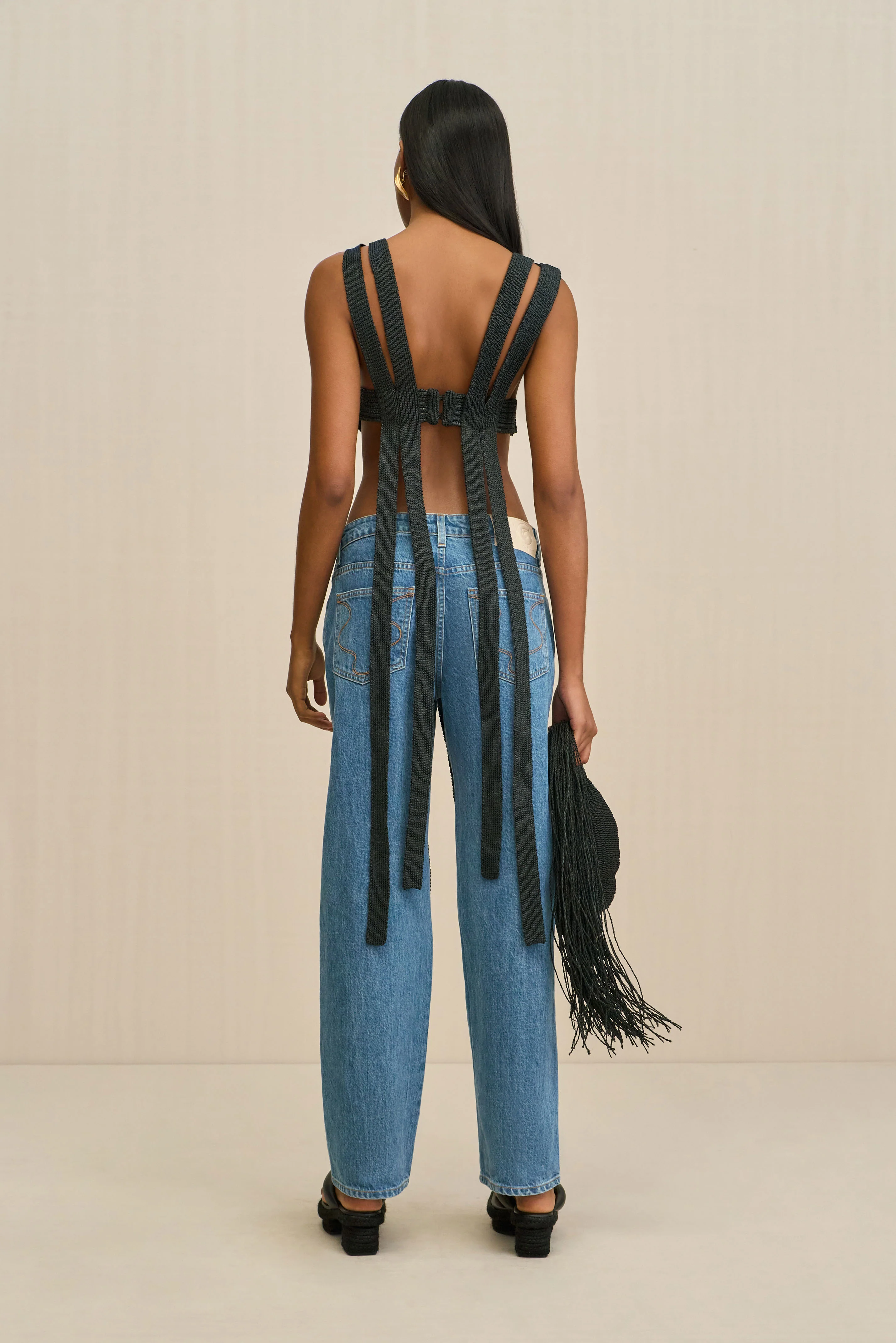 RIHANNA KNIT TOP - BLACK - Image 5
