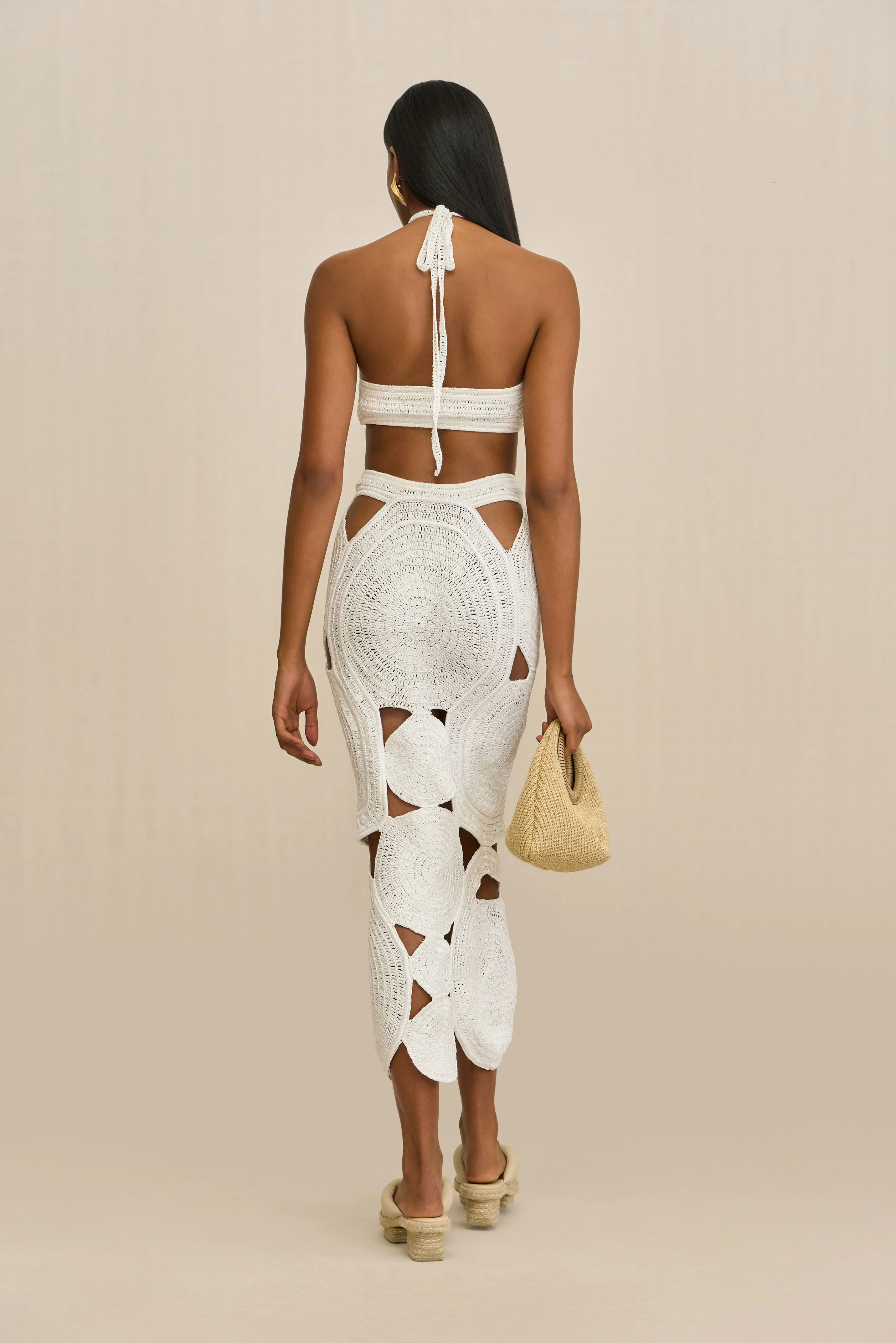 SHENAZ CROCHET DRESS - OFF WHITE - Image 4