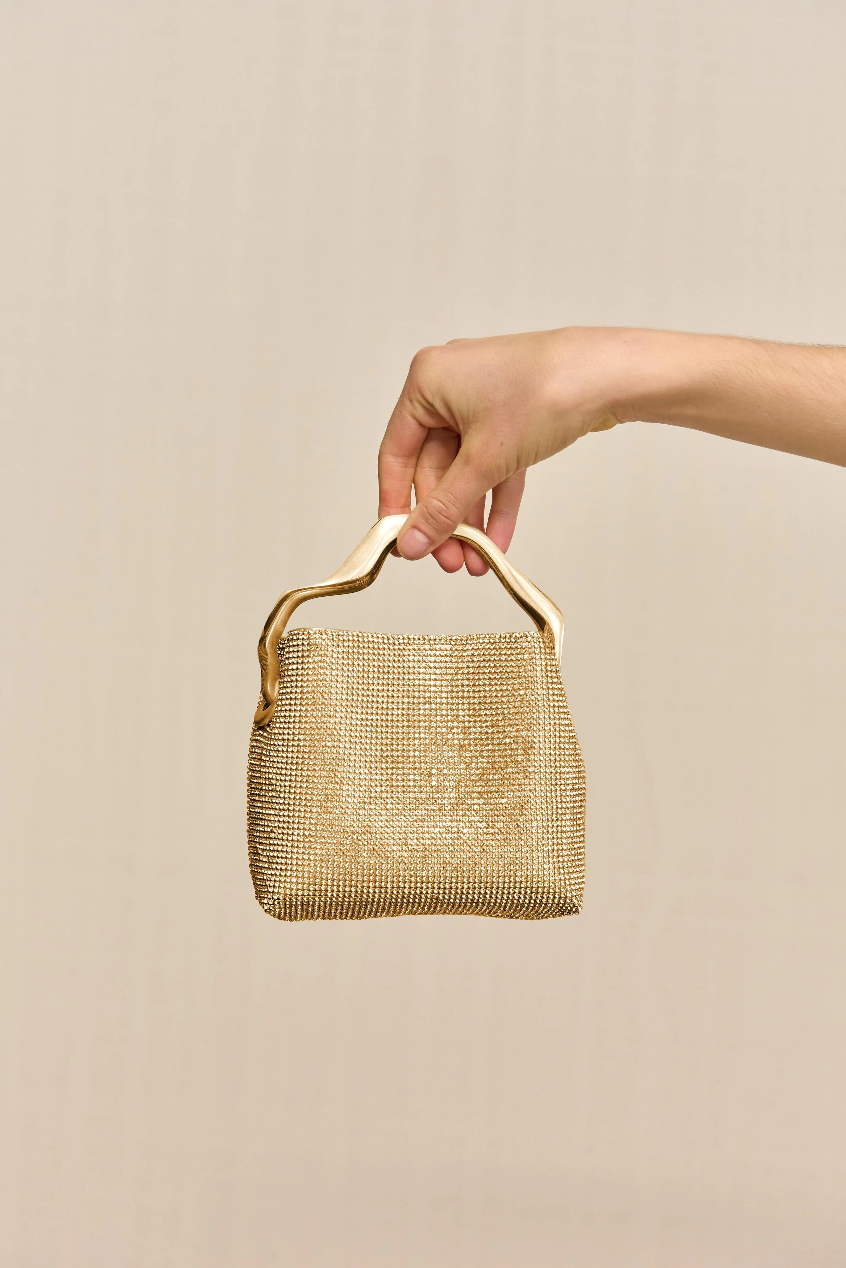 SOLENE MINI RHINESTONE BAG - SAND DOLLAR - Image 2
