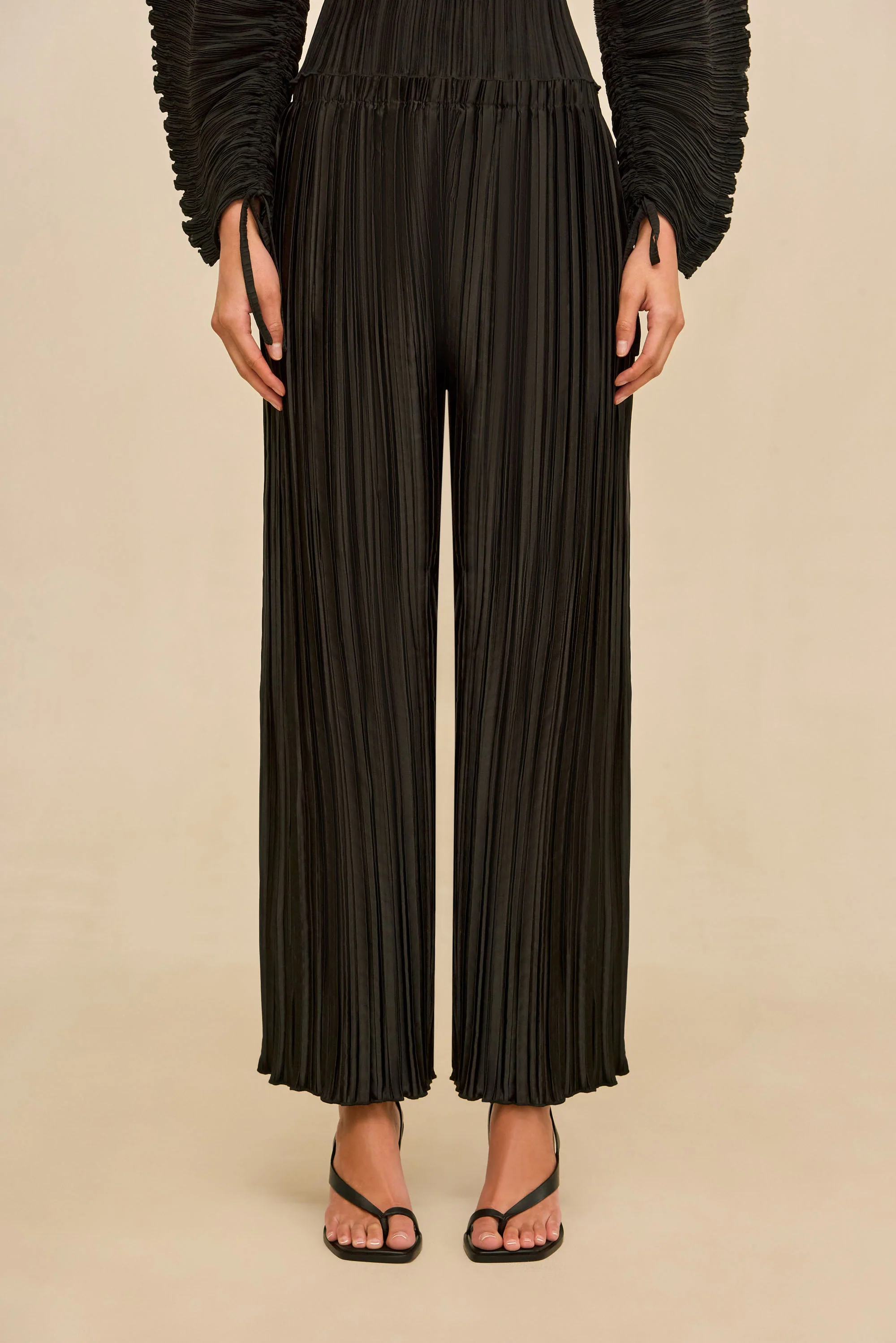STACIE PANT - BLACK PLISSÉ - Image 2
