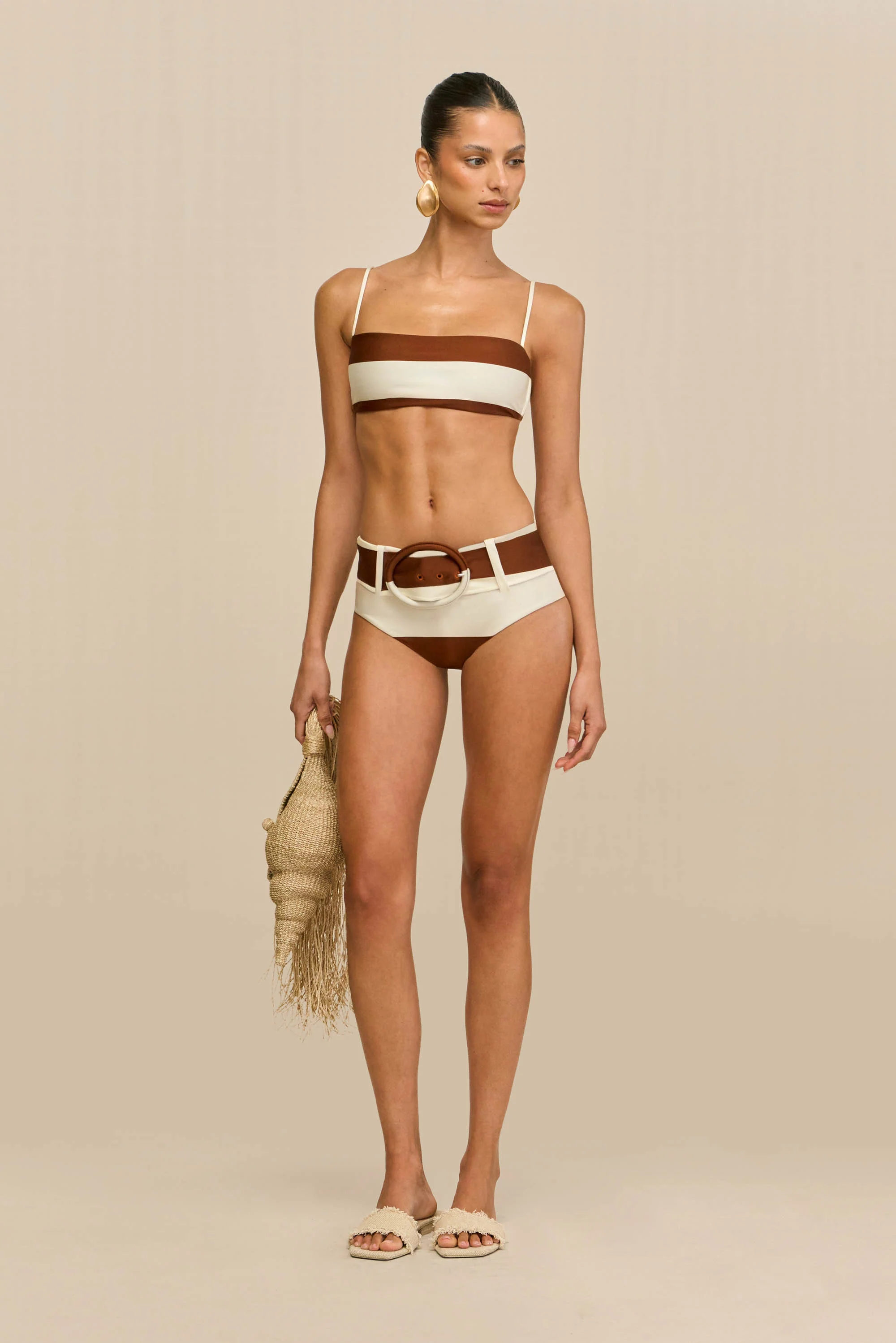 TAREK BIKINI BOTTOM - LARGE SADDLE STRIPE - Image 3