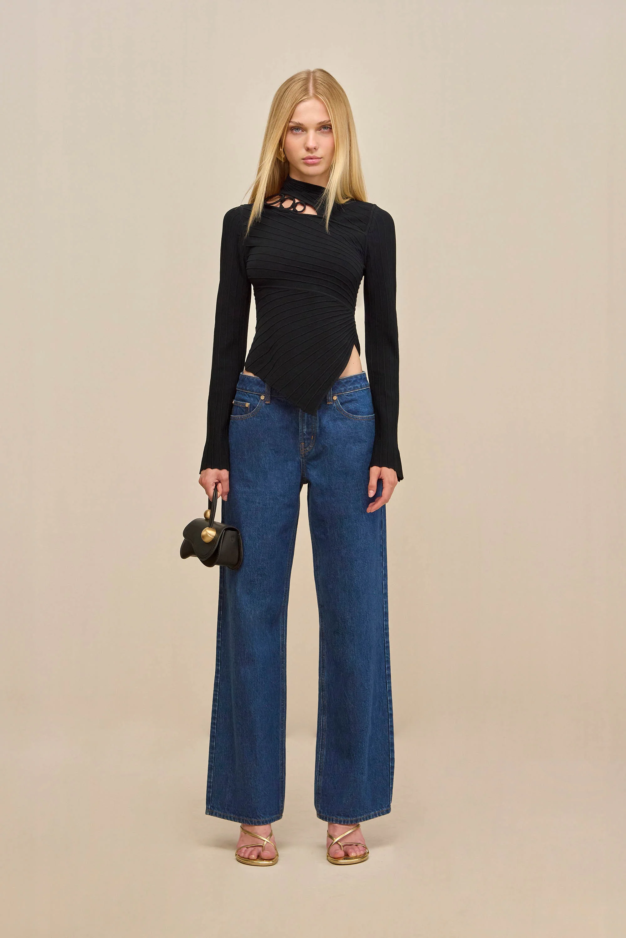TAYLA KNIT TOP - BLACK - Image 2