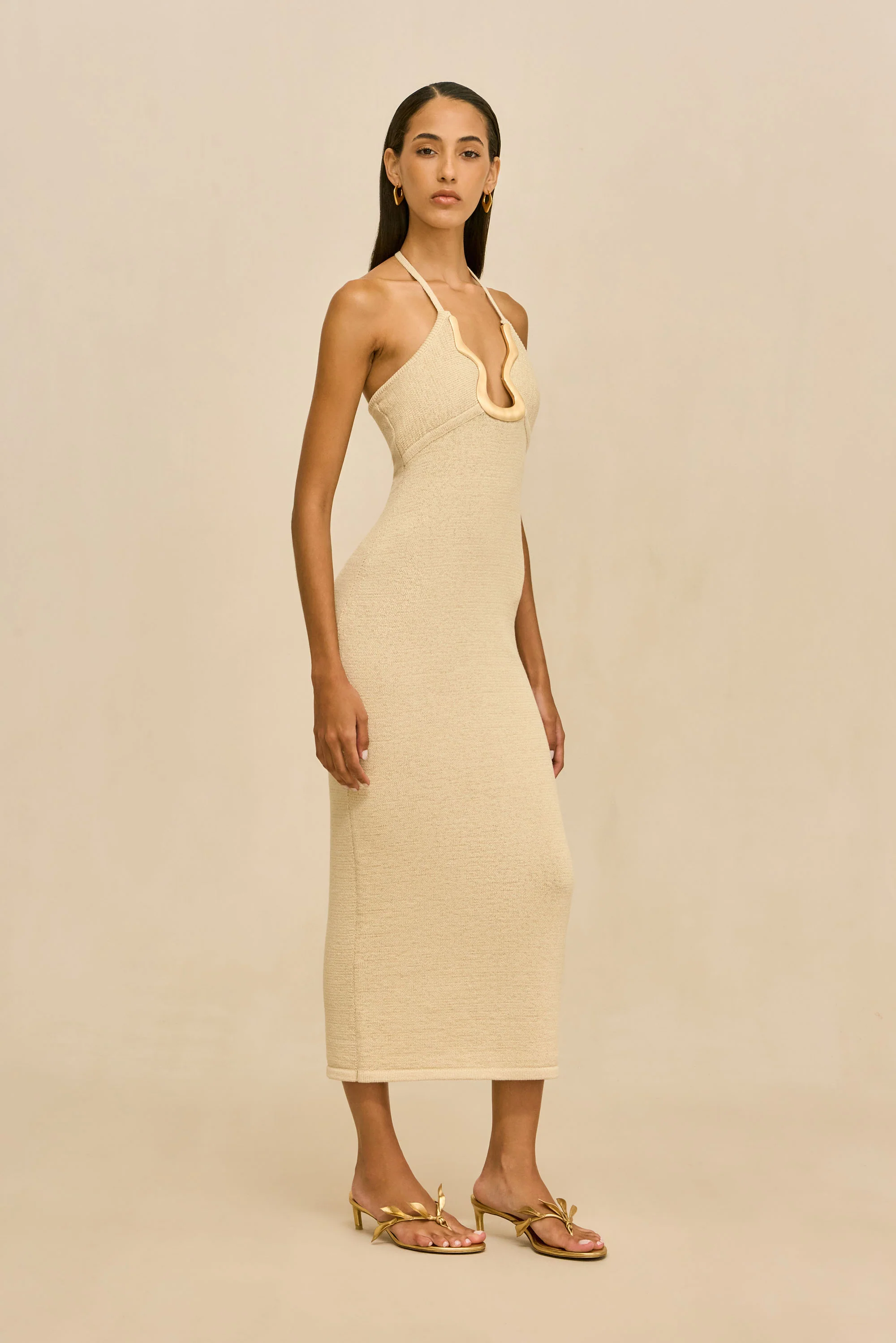 VALMA KNIT DRESS - BEACH - Image 4