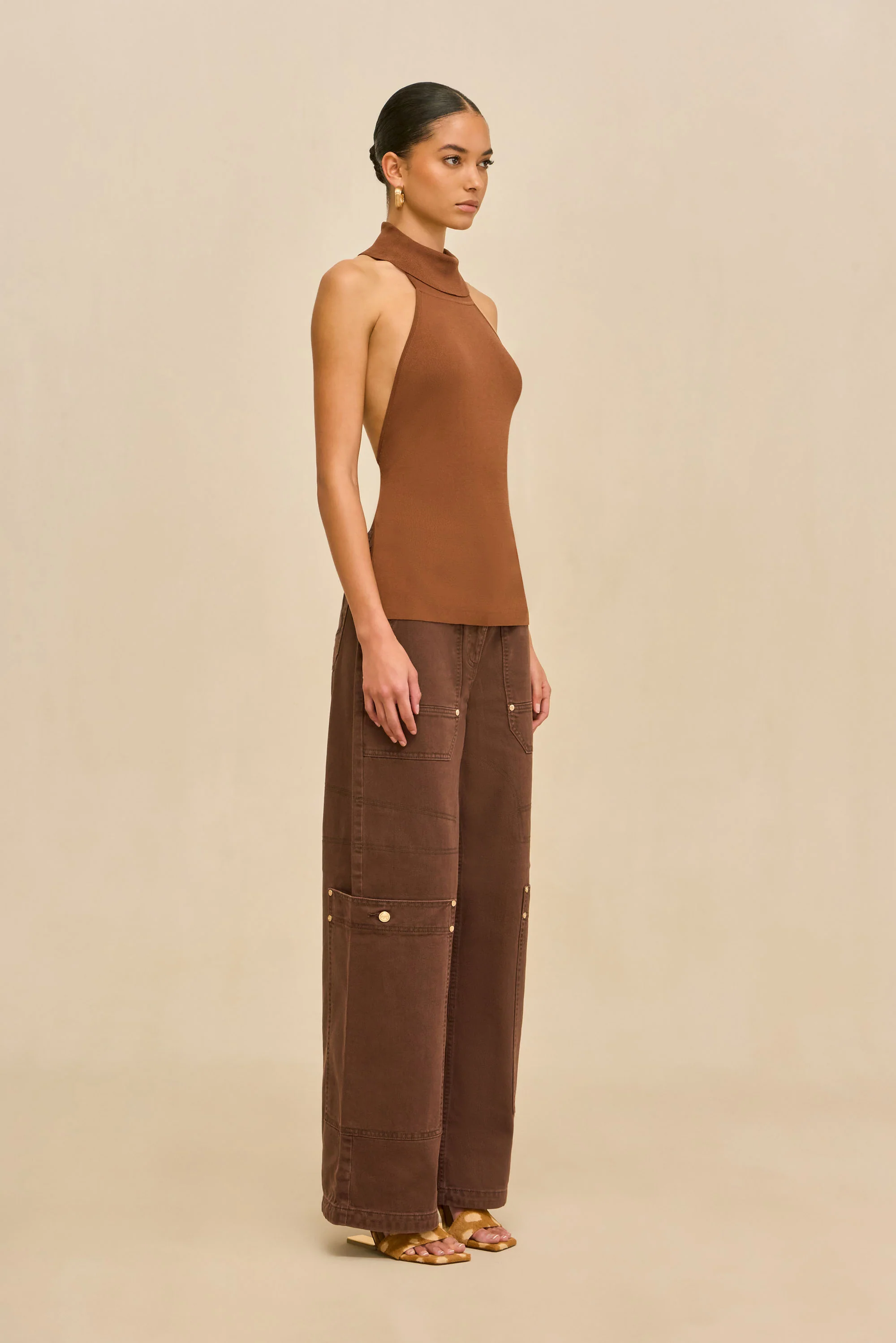 WAKE KNIT TOP - SADDLE - Image 4