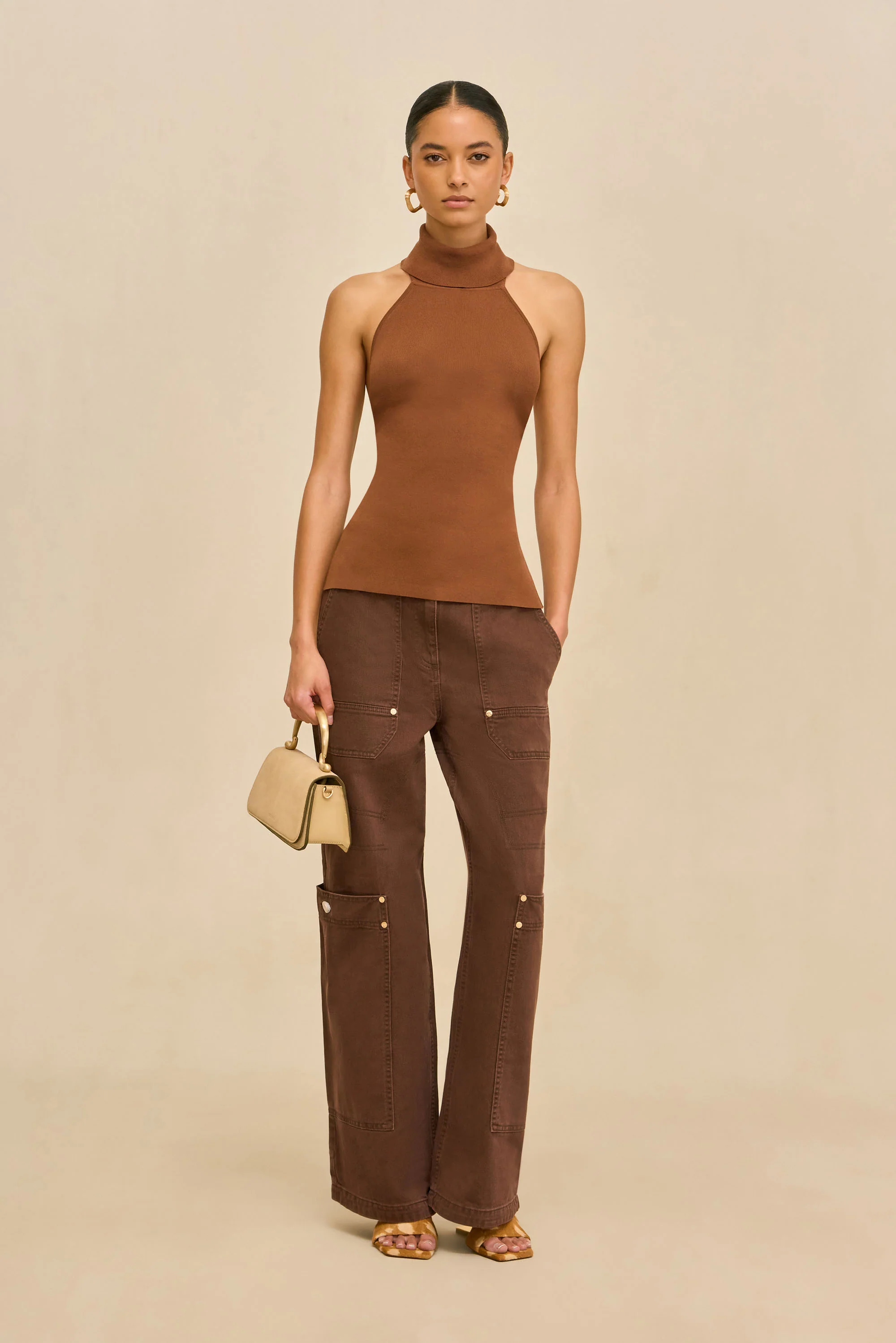 WAKE KNIT TOP - SADDLE - Image 5