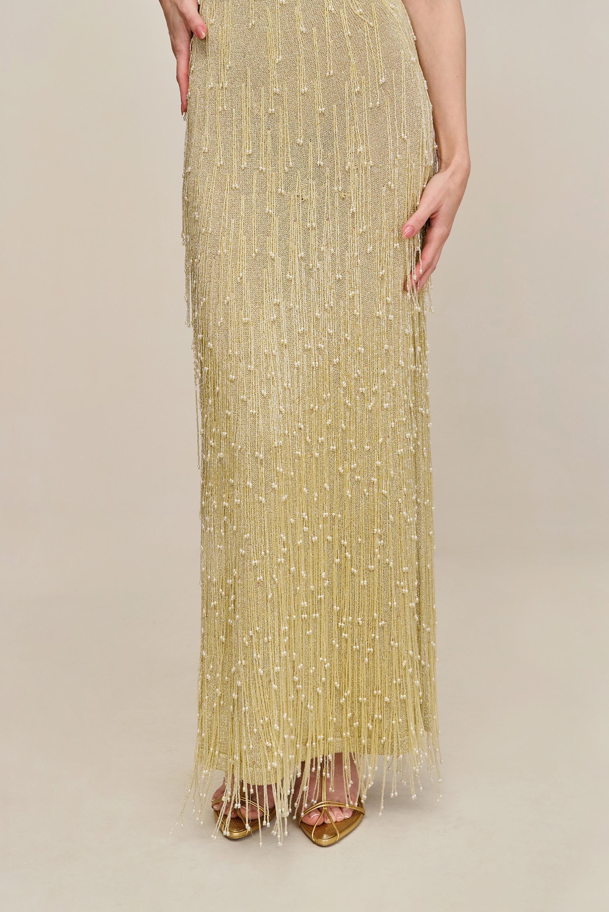 ZION KNIT GOWN - LIGHT GOLD - Image 3